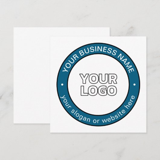 Uw Logo of ontwerp en circulaire tekst Notitiekaartje (Voorkant / Achterkant)