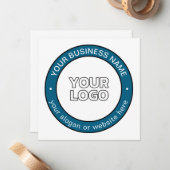 Uw Logo of ontwerp en  circulaire tekst Notitiekaartje (Voorkant / Achterkant in situ)