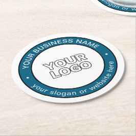 Uw Logo of ontwerp en circulaire tekst Ronde Kartonnen Onderzetter