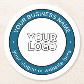 Uw Logo of ontwerp en circulaire tekst Ronde Kartonnen Onderzetter (Voorkant)