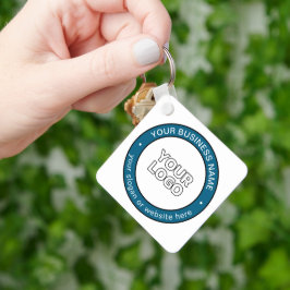 Uw Logo of ontwerp en circulaire tekst Sleutelhanger