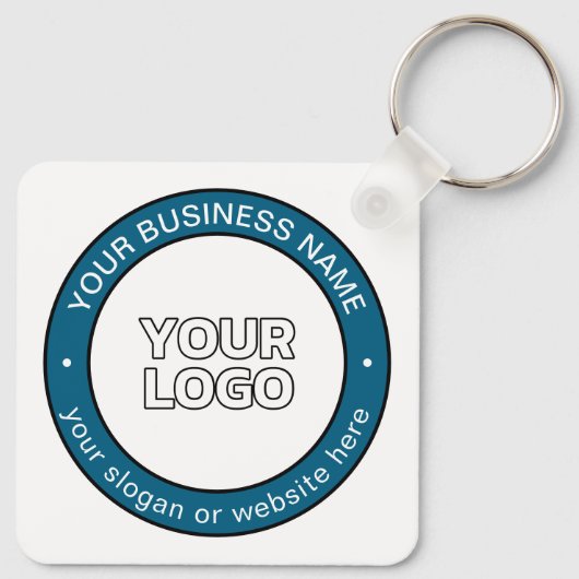 Uw Logo of ontwerp en circulaire tekst Sleutelhanger (Achterkant)