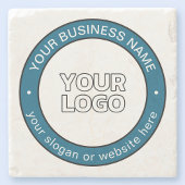 Uw Logo of ontwerp en  circulaire tekst Stenen Onderzetter