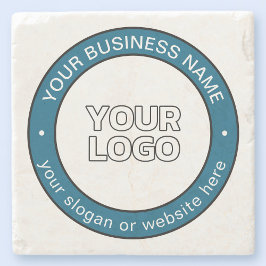 Uw Logo of ontwerp en  circulaire tekst Stenen Onderzetter