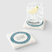 Uw Logo of ontwerp en  circulaire tekst Stenen Onderzetter (Zijkant)