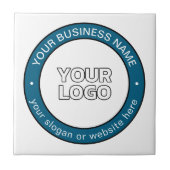 Uw Logo of ontwerp en circulaire tekst Tegeltje (Voorkant)