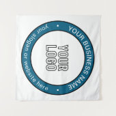 Uw Logo of ontwerp en  circulaire tekst Wandkleed (Voorkant (horizontaal))