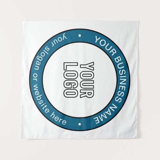 Uw Logo of ontwerp en  circulaire tekst Wandkleed (Voorkant (horizontaal))