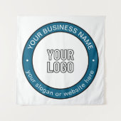 Uw Logo of ontwerp en  circulaire tekst Wandkleed (Voorkant)