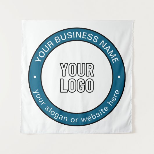 Uw Logo of ontwerp en  circulaire tekst Wandkleed (Voorkant)