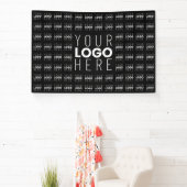 Uw logo of tegelpatroon met groot logo in het midd spandoek (Insitu)