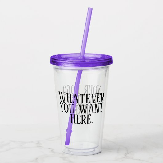 Uw Logo of tekst koude Drink Acryl Drinkbeker (Achterkant)