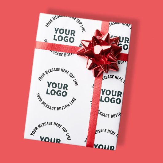 Uw logo-ontwerp of afbeelding | Vet bewerkbare tek Cadeaupapier