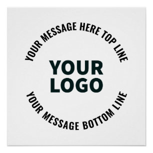 Uw logo-ontwerp of afbeelding   Vet bewerkbare tek Perfect Poster