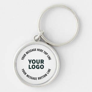 Uw logo-ontwerp of afbeelding Vet bewerkbare tek Sleutelhanger