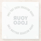 Uw Logo-ontwerp of -Afbeelding | Vetgedrukte bewer Glazen Onderzetter (Achterkant)