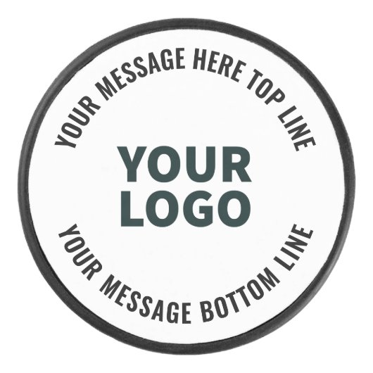 Uw Logo-ontwerp of -Afbeelding | Vetgedrukte bewer Hockey Puck (Voorkant)