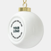 Uw Logo-ontwerp of -Afbeelding | Vetgedrukte bewer Keramische Bal Ornament (Rechts)