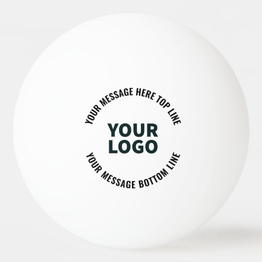 Uw Logo-ontwerp of -Afbeelding | Vetgedrukte bewer Pingpongbal (Voorkant)