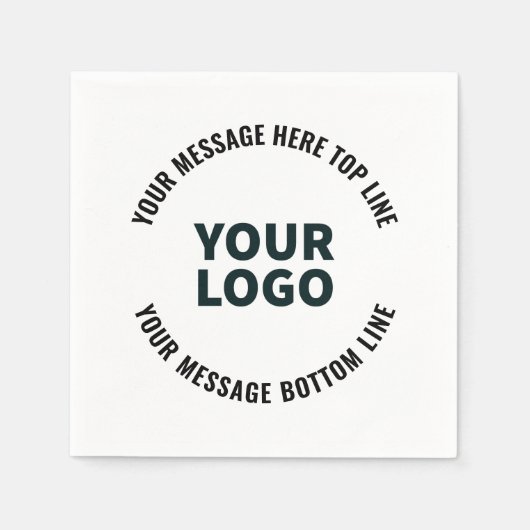 Uw Logo-ontwerp of -Afbeelding | Vetgedrukte bewer Servet (Voorkant)