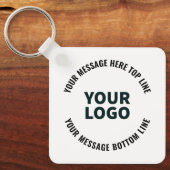 Uw Logo-ontwerp of -Afbeelding | Vetgedrukte bewer Sleutelhanger (Voorkant)