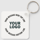 Uw Logo-ontwerp of -Afbeelding | Vetgedrukte bewer Sleutelhanger (Achterkant)