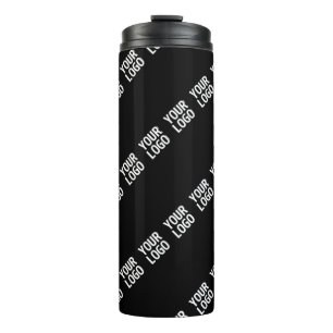 Uw Logo, ontwerp of foto diagonaal betegeld Thermosbeker