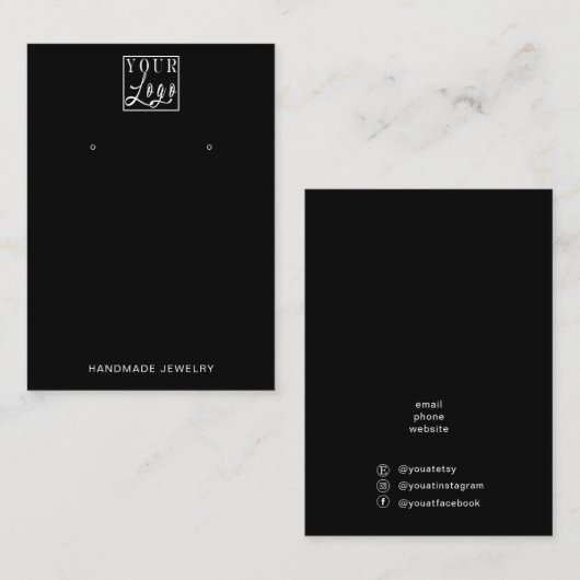 Uw Logo Oorbel en Ketting Display Holder Visitekaartje