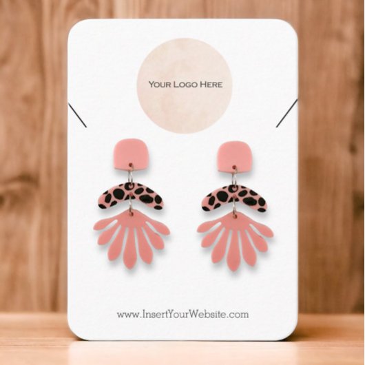 Uw Logo Oorbel & Ketting Combo Displaykaart Visitekaartje