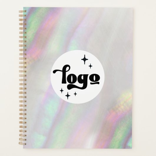 Uw logo op abstracte achtergrond shell geïnspireer planner (Voorkant)