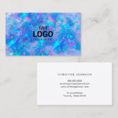 uw logo op blauw opal textuur visitekaartje (Voorkant / Achterkant)