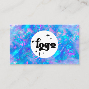 uw logo op blauw opal textuur visitekaartje