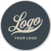 Uw Logo op Blue Circle Kooler Business Vinyl Sticker (Voorkant)