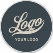 Uw Logo op Blue Circle Snowboard Business Vinyl Sticker (Voorkant)