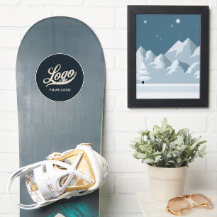 Uw Logo op Blue Circle Snowboard Business Vinyl Sticker