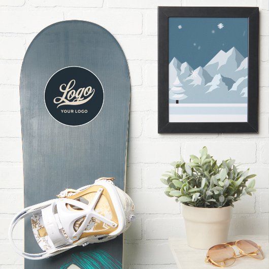 Uw Logo op Blue Circle Snowboard Business Vinyl Sticker (Snowboard)