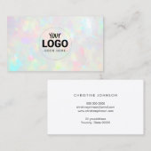 Uw logo op duidelijke opaal textuur visitekaartje (Voorkant / Achterkant)