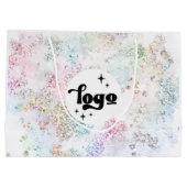 Uw logo op faux chunky glitter ontwerp groot cadeauzakje (Achterkant)
