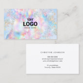 uw logo op faux glitter faux iridescent visitekaartje (Voorkant / Achterkant)