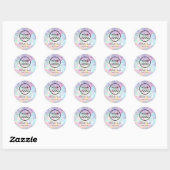 Uw logo op faux glitter opal ronde sticker (Vel)