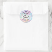 Uw logo op faux glitter opal ronde sticker (Tas)
