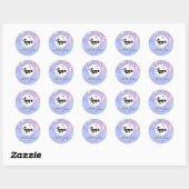 Uw logo op faux glitter opal ronde sticker (Vel)