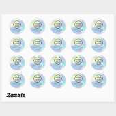 Uw logo op Faux Holograph Pastel Ronde Sticker (Vel)