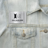 Uw Logo op Metallic Silver ID634 Naamplaatje (In situ)