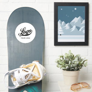 Uw Logo op off White Circle Snowboard Business Sticker