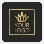 Uw Logo op om het even welke kleurenachtergrond Vierkante Sticker (Voorkant)