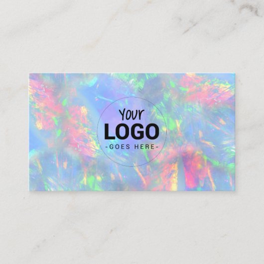 Uw logo op opaal edelsteen visitekaartje (Voorkant)