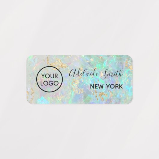 Uw logo op Opal achtergrond Labels (Design 1)