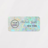 Uw logo op Opal achtergrond Labels (Design 2)