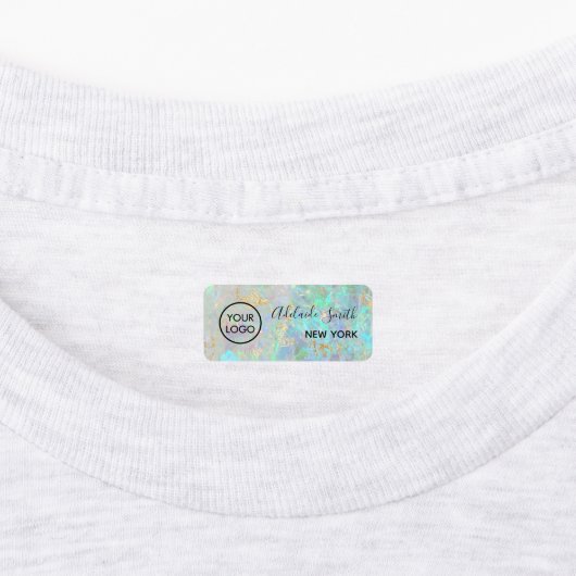 Uw logo op Opal achtergrond Labels (Aangebracht)